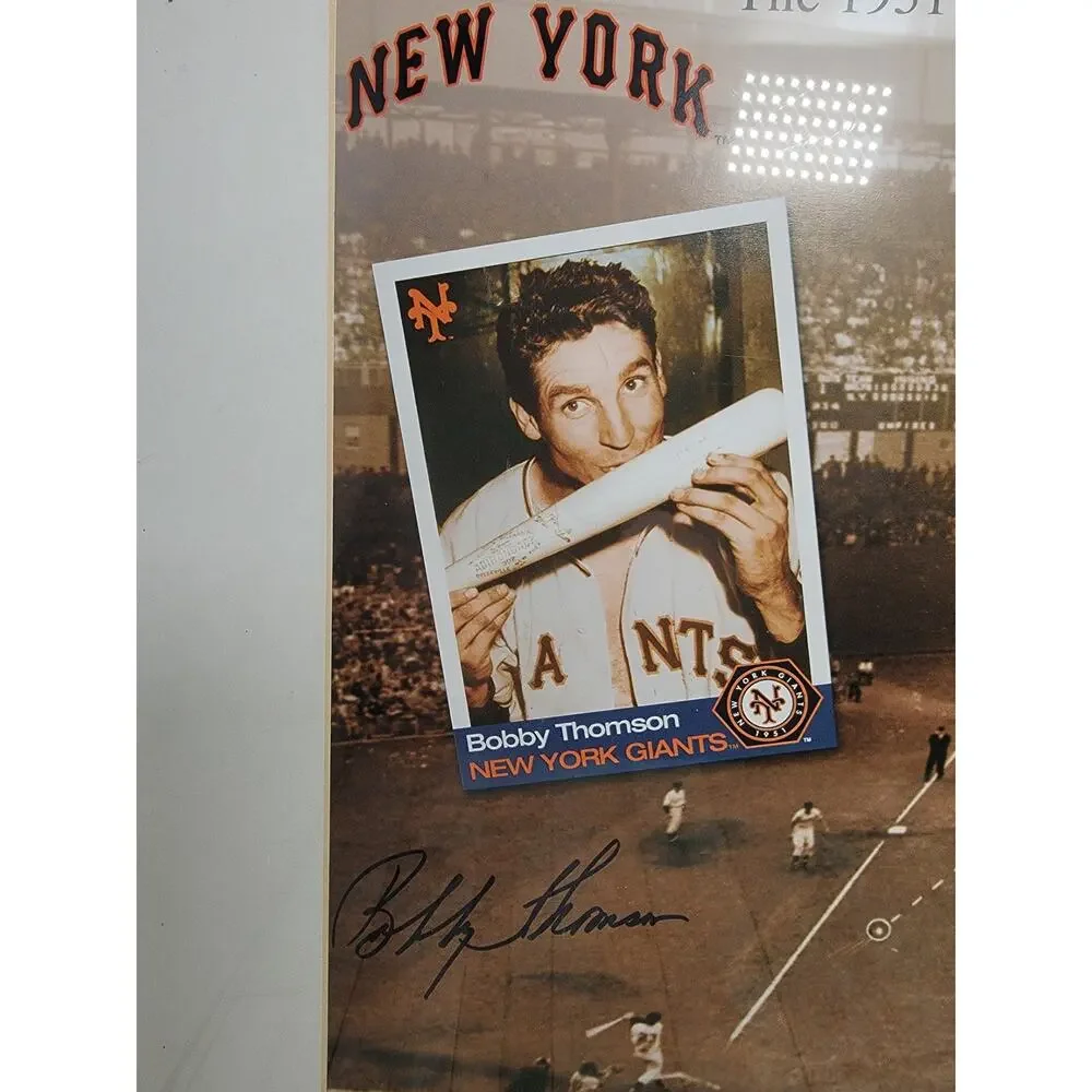 Ralph Branca Bobby Thomson Signed 1951 NL Championship Lithograph Picture COA